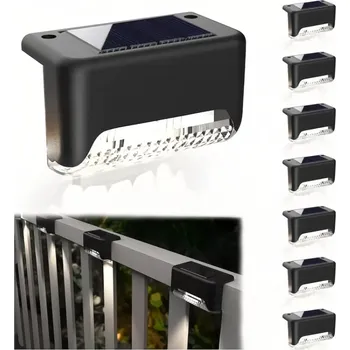 Venkovní osvětlení SADA 8 ks LED solárních schodišťových světel, venkovní, voděodolná