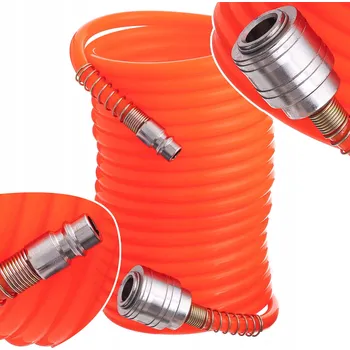 Příslušenství ke kompresoru PNEUMATICKÁ SPIRÁLOVÁ HADICE 10M 5X8MM VZDUCHOVÁ HADICE 8 BAR RYCHLOSPOJKY KE KOMPRESORU