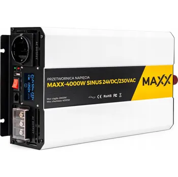 Měnič napětí MĚNIČ NAPĚTÍ NAPĚTÍ ČISTÝ SINUS 24V NA 230V MAXX 2000/4000W LCD DISPLEJ DÁLKOVÉ OVLÁDÁNÍ
