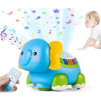 Hračka pro nejmenší PLAZÍCÍ SE UTÍKAJÍCÍ SLON HRAČKA INTERAKTIVNÍ PRO DĚTI HUDBA SVĚTLA
