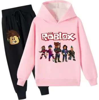 Dětská tepláková souprava ROBLOX Barva: černé kalhoty + růžová mikina (9), Velikost: 140