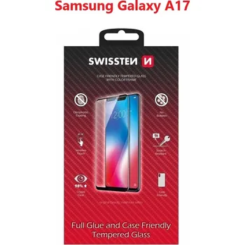 Tvrzené sklo Swissten full glue, color frame, case friendly pro Samsung A17 černé