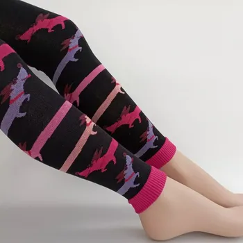 Dámské oblečení Dětské punčochové legíny Jezevčík - 98-104 / černá/růžová