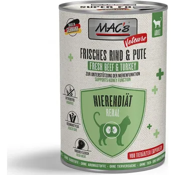 Krmivo pro kočku MAC's CAT Vetcare ledvinová dieta Hovězí & Krůtí 6x400 g