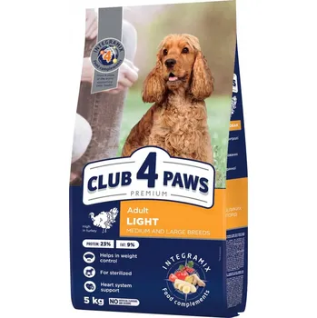 Krmivo pro psa Club 4 Paws "Light" suché krmivo pro psy středních a velkých plemen, krůta, 5 kg