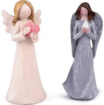 Vánoční dekorace Dekorace anděl - 3 šedokrémová