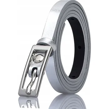 Opasek GRACIO KOŽENÝ pásek dámský STŘÍBRNÝ tenký