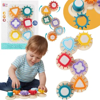 Hračka pro nejmenší Bam Bam Rotující Puzzle, rozvojová a vzdělávací hračka pro děti od 9 měsíců