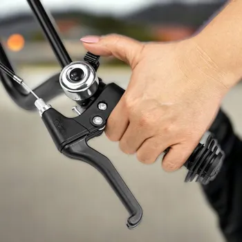 Zvonek na kolo Hliníkový zvonek na kolo pro děti i dospělé, hlasitý DR6, stříbrný