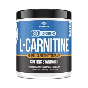 Spalovač tuku Víceúčelové kapsle Fire Snake Nutrition L-Carnitine Big Capsules, přírodní chuť, 250 g, 200 ks