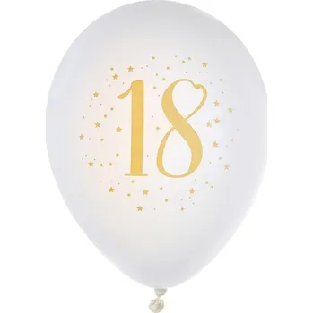 Balónek Santex Balónky latexové "18" bílé 8 ks