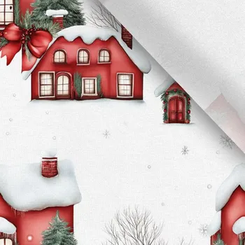 Takoy úplet Takoy vánoční chaloupky bílá metráž