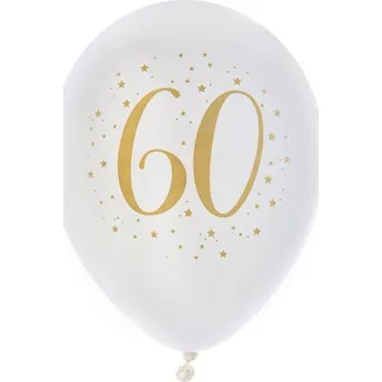 Balónek Santex Balónky latexové "60" bílé 8 ks