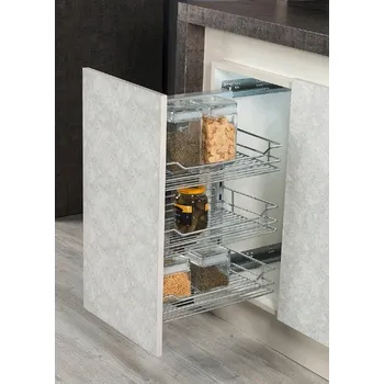 Cargo do skříňky 35 CHROM 3-patrové tandem Blum plný výsuv levé