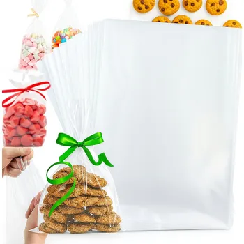 Potravinová fólie CELOFÁNOVÉ FÓLIOVÉ SÁČKY NA DÁRKY VÁNOČNÍ 100ks 15x20cm