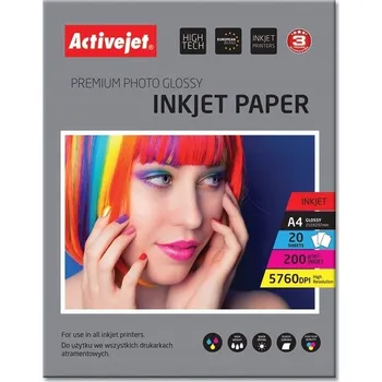 Fotopapír Lesklý fotopapír ActiveJet A4 200 g/m2 20 ks