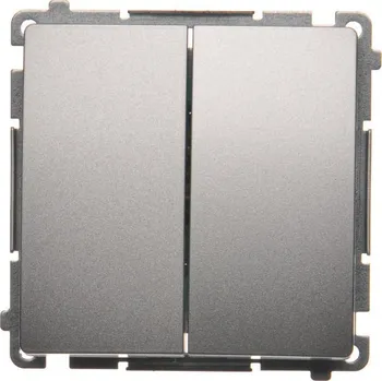 vypínač Vypínač sériový, řazení 5, 16 A / 230 V~, šroubové svorky, Simon Basic BMW5A.01/43, stříbrná metalizovaná