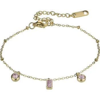 Náramek Emily Westwood Pozlacený náramek se světle růžovými zirkony Gabrielle EWB24002G + 2 měsíce na vrácení zboží