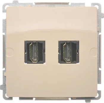 Elektrická zásuvka Zásuvka HDMI 2 násobná, Simon Basic BMGHDMI2.01/12, béžová