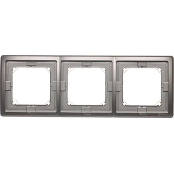 vypínač Rámeček 3 násobný, IP44, Simon Basic Standard BMR3B/21, ocel