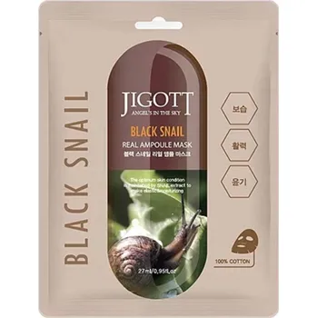 Pleťová maska Maska v ampulce Černý šnek Jigott Black Snail Real Ampoule Mask 27 ml