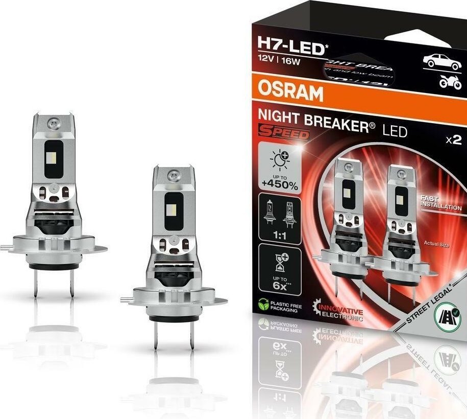 Osram LED žárovky H7 Night Breaker LED SPEED 450, 2 generace | 1:1