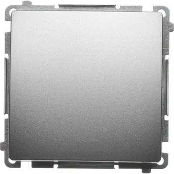 vypínač Vypínač jednopólový, řazení 1, 10 A / 230 V~, bezšroubové svorky, Simon Basic BMW1.01/29, saténová