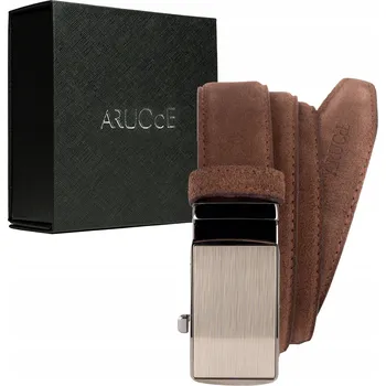 Opasek Pásek pánský kožený Arucce hnědý s automatickou sponou 3,5 cm