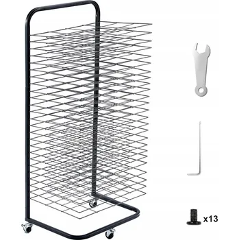 Sušák na prádlo Kovový sušák na prádlo Vevor černý s 25 nastavitelnými policemi