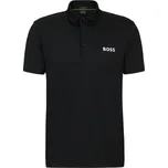 Pánské tenisové polo tričko BOSS Paddytech Degradé-Jacquard - black Černý (M)