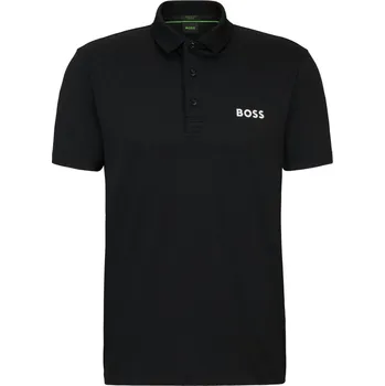 Pánské tenisové polo tričko BOSS Paddytech Degradé-Jacquard - black Černý (M)