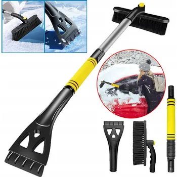 Autoškrabka Teleskopická škrabka na led a sníh s otočným kartáčem 360 stupňů