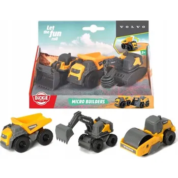 autíčko Stavební vozidla Volvo 3-balení: Válec, Sklápěčka, Bagr 3722009