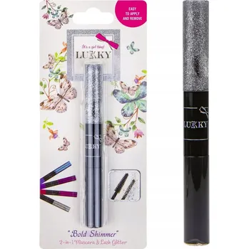 Řasenka Lukky 2-v-1 řasenka a třpytky na řasy, černá