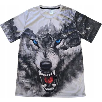 Pánské tričko Tričko s krátkým rukávem - vlk - šedé - vel. XXL - SUPER VLK