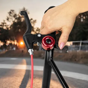 Zvonek na kolo Hliníkový zvonek na kolo pro děti i dospělé, hlasitý DR2, červený