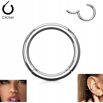 Náušnice Silný kroužek klikr náušnice do lalůčku, ušní chrupavky 1.6mm 8mm