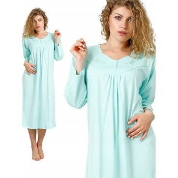 Dámská noční košile Leveza ZYTA - Klasická dámská bavlněná košile noční [zelená] M