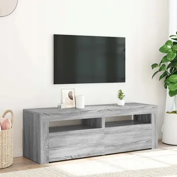 Televizní stolek TV stolky s LED osvětlením 2 ks šedý dub 60x35x40 moderní