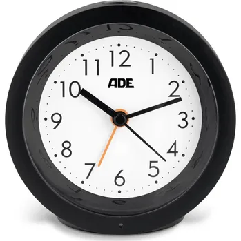 Budík Budík s podsvícením ADE prům. 10,5 x 4 cm černý