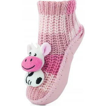 Dívčí bačkory Teplé ponožky s protiskluzovou podrážkou vel. 21/22