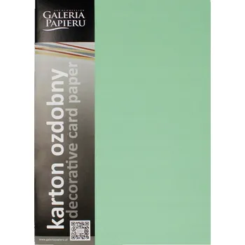 Barevný papír Ozdobný karton hladký zelený saténový Galeria Papieru 210g A4 20 listů