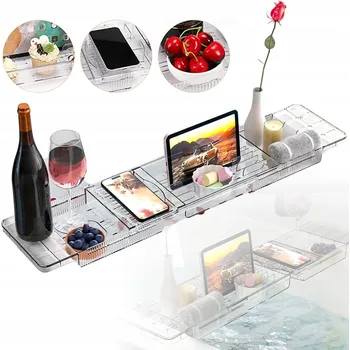 Koupelnový nábytek NASTAVITELNÁ POLICE DO VANY 56-80CM ORGANIZÉR DO KOUPELNY SPA