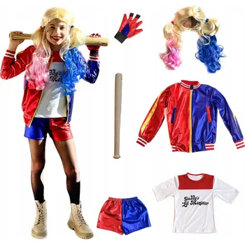Karnevalový kostým Kostým Harley Quinn Cogio 6 dílků vícebarevný vel. 122-134
