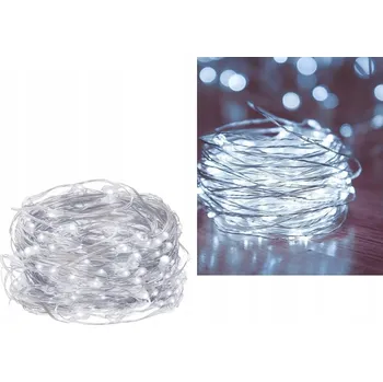 Vánoční světelná dekorace LAMPIČKY SVĚTÝLKA LED DIODY 50 STUDENÉ NA OZDOBNÉ BATERIE DEKORATIVNÍ DRÁTEK