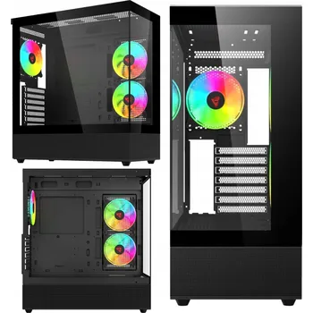 PC skříň Počítačová Skříň Savio SIGMA X1 Midi Tower, černá