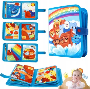 Hračka pro nejmenší Montessori Senzorická Manipulační Tabule Knížka - Vzdělávací Hračka