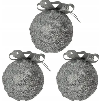 Vánoční dekorace VÁNOČNÍ BAŇKY NA STROMEČEK DEKORACE NA VÁNOČNÍ STROMEČEK 8 CM SET ZÁVĚSNÉ NEROZBITNÉ OZDOBY 3 ks