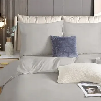 Povlečení POVLEČENÍ ložního prádla z bavlněného BAVLNA 220x200 + 2x povlak na polštáře 70x80 jednobarevná taupe