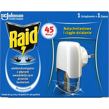RAID ELEKTROFUMIGÁTOR + NÁPLŇ tekutý přípravek proti komárům SC Johnson 27 ml